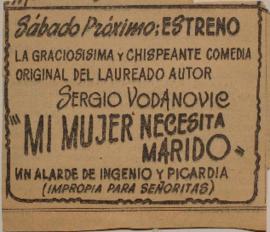 Anuncio publicitario Mi mujer necesita marido