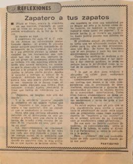 Reflexiones. Zapatero a tus zapatos