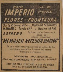 Anuncio publicitario Mi mujer necesita marido