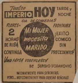 Anuncio publicitario Mi mujer necesita marido