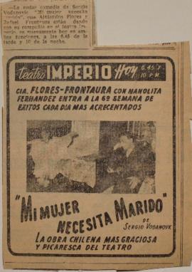 Anuncio publicitario Mi mujer necesita marido
