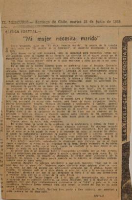Crítica teatral. "Mi mujer necesita marido"