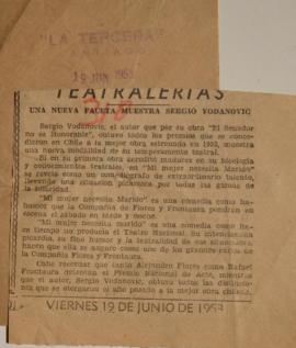 Teatralerias. Una nueva faceta muestra Sergio Vodanovic