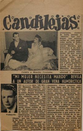 Candijeljas. "Mi mujer necesita marido" revela a un autor de gran vena humorística
