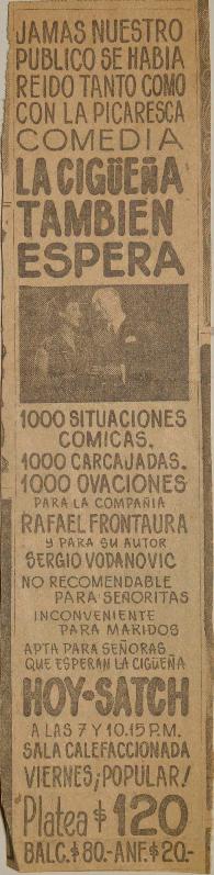 Anuncio publicitario La cigüeña también espera