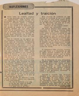 Reflexiones. Lealtad y traición