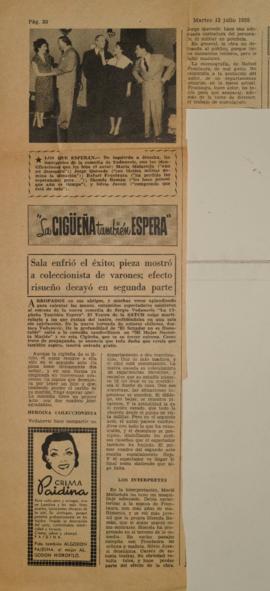 "La cigüeña también espera". Sala enfrió el éxito; pieza mostró a coleccionista de varo...