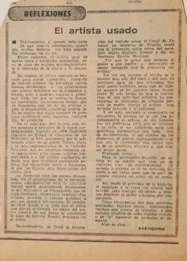 Reflexiones. El artista usado