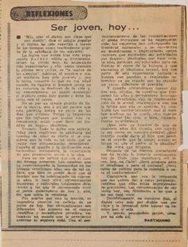 Reflexiones. Ser joven, hoy…
