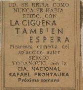 Anuncio publicitario La cigüeña también espera