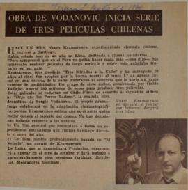 Obra de Vodanovic inicia serie de tres películas chilenas