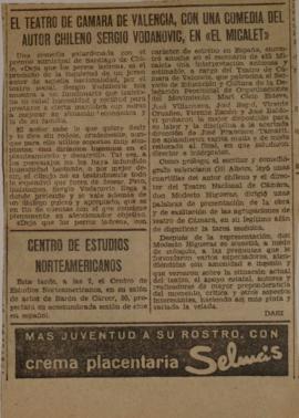 El Teatro de Cámara de Valencia, con una comedia del autor chileno Sergio Vodanovic, en El Micalet