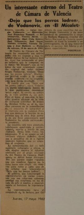 Un interesante estreno del Teatro de Cámara de Valencia