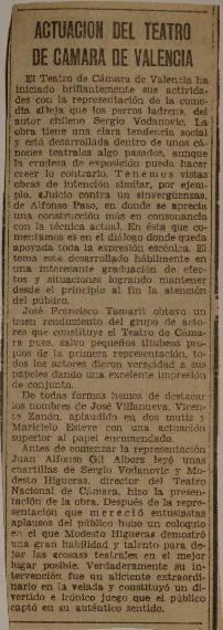 Actuación del Teatro de Cámara de Valencia