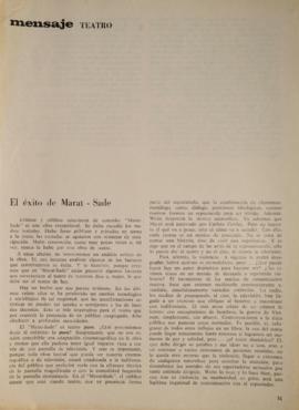 El éxito de Marat - Sade
