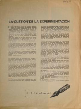 La 'cuestión' de la experimentación