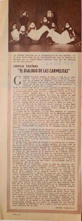 Crítica teatral: "El diálogo de las Carmelitas"