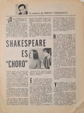 Shakespeare es "choro"
