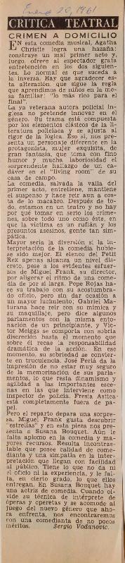 Crítica teatral: "Crimen a domicilio"