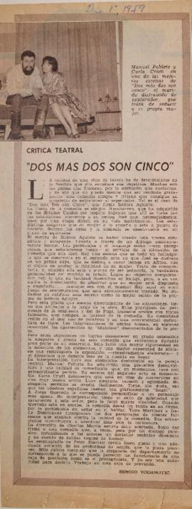Crítica teatral: "Dos más dos son cinco"