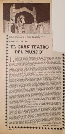 Crítica teatral: "El gran teatro del mundo"
