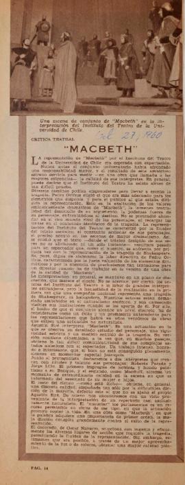 Crítica teatral: "Macbeth"