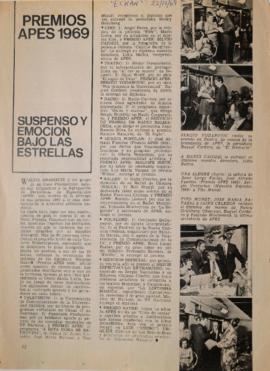Premios APES 1969, suspenso y emoción bajo las estrellas