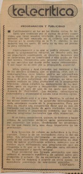 Programación y publicidad