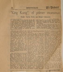 "King Kong", el primer monstruo