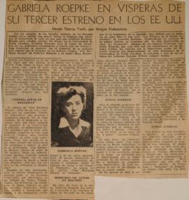 Gabriela Roepke en visperas de su tercer estreno en los EE.UU.