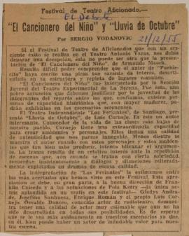 "El Cancionero del Niño" y "Lluvia de Octubre"