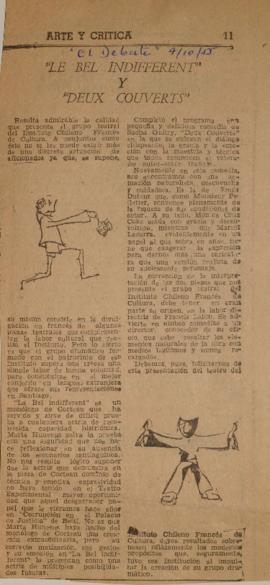 "Le Bel indifférent" y "Deux couverts"