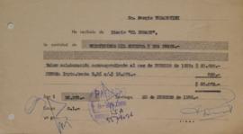 Recibo Diario El Debate, Febrero 1959