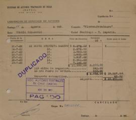 Liquidación de Derechos de Autor, Mi mujer necesita marido, Quincena Julio 1953