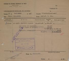 Liquidación de Derechos de Autor, Mi mujer necesita marido, 07 de Noviembre 1953