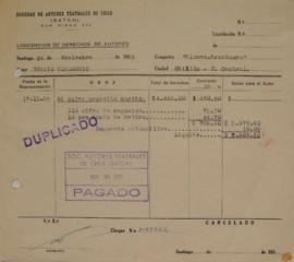 Liquidación de Derechos de Autor, Mi mujer necesita marido, 17 de Noviembre 1953