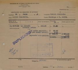 Liquidación de Derechos de Autor, La cigüeña también espera, Últimos días de Julio 1955