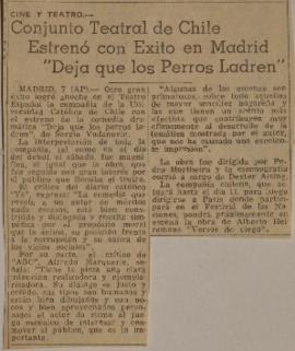 Conjunto teatral de Chile estrenó con éxito en Madrid "Deja que los perros ladren"