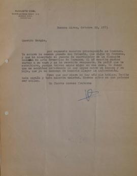 Carta de Augusto Boal dirigida a Sergio Vodanovic