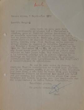 Carta de Augusto Boal dirigida a Sergio Vodanovic