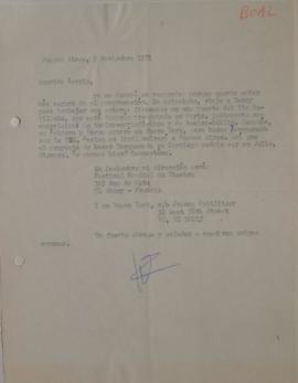 Carta de Augusto Boal dirigida a Sergio Vodanovic