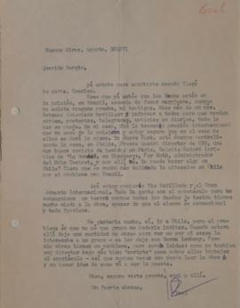 Carta de Augusto Boal dirigida a Sergio Vodanovic