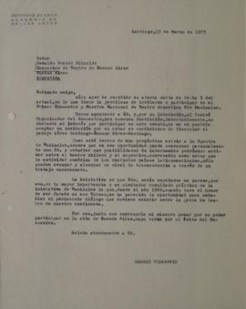 Carta de Sergio Vodanovic dirigida a Osvaldo Grande Elizalde
