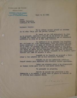 Carta de Alejandro Gumucio dirigida a Sergio Vodanovic