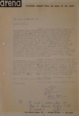 Carta de Augusto Boal dirigida a Sergio Vodanovic