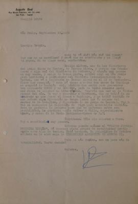 Carta de Augusto Boal dirigida a Sergio Vodanovic