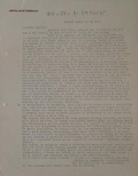 Carta de Carlos Ariel Betancourt dirigida a Sergio Vodanovic