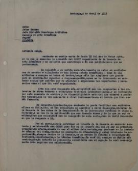 Carta de Sergio Vodanovic dirigida a Jaime Santos