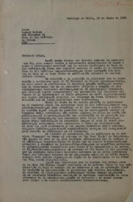 Carta de Sergio Vodanovic  dirigida Manuel Galich