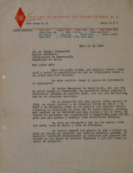 Carta de Felipe García Beraza dirigida a Sergio Vodanovic